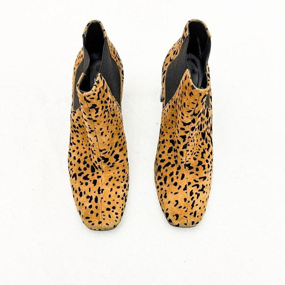Rag & Bone Leopard Print Suede Leather Block Heel Booties Size 35 Italy - Picture 1 of 5